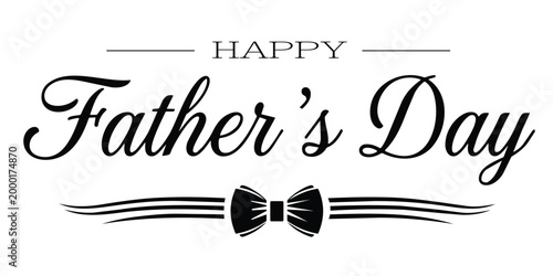 Happy father's day calligraphy design with bow tie illustration