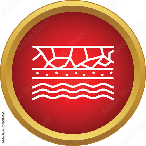 Dry, cracked soil icon with underlying layers representing water scarcity