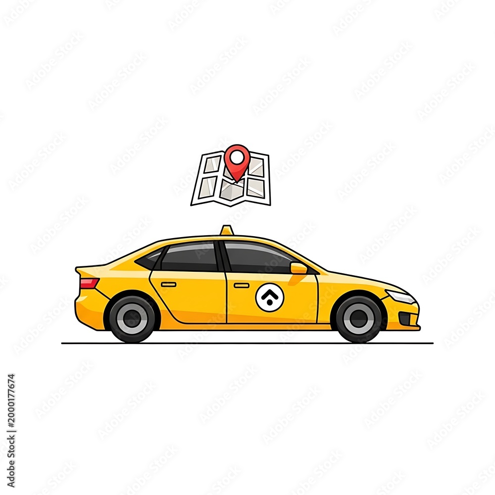 Obraz premium Yellow Taxi Cab Ride Service.