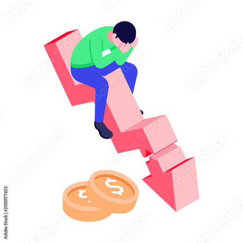 Isometric style illustration of a failure
