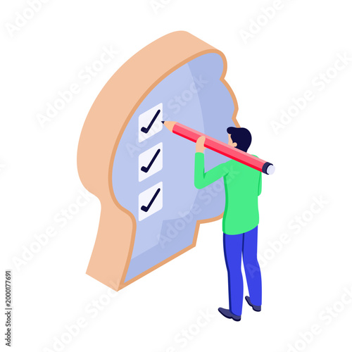 An isometric style illustration of self improvement
