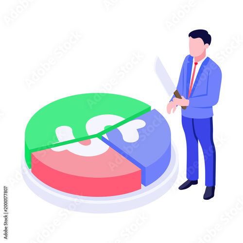 An isometric style illustration depicting a shareholder
