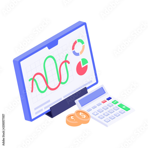 An isometric style illustration depicting acquisition cost
