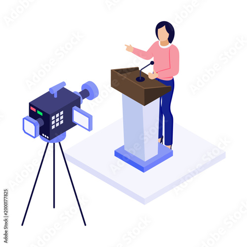 An isometric style illustration showing session recording
