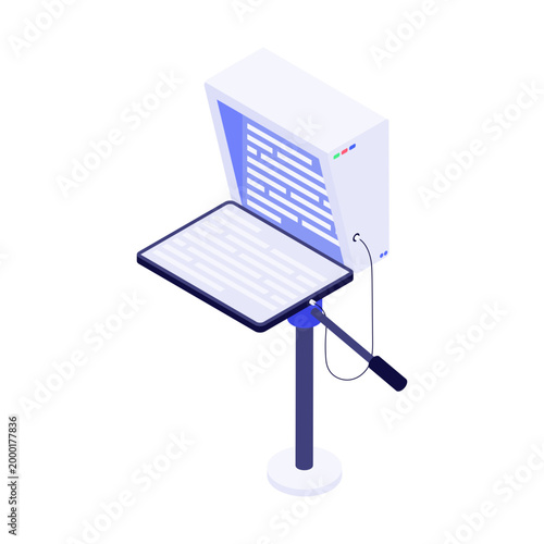 Canvastavla An isometric style illustration showing a teleprompter
