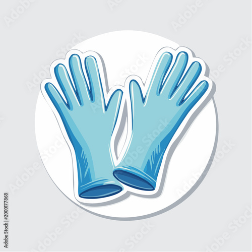 Pair of Blue Medical Gloves Illustration