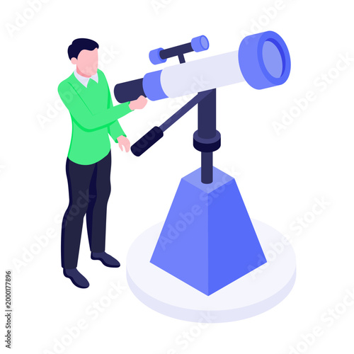 An illustration of business vision designed in an isometric style
