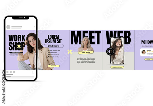 Beige and Violet Social Media Carousel Post