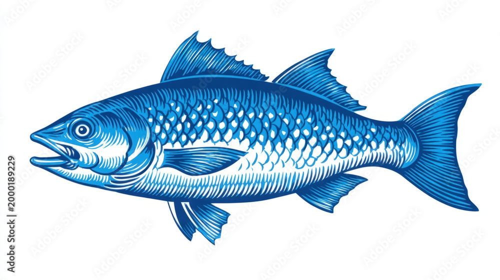 Fototapeta premium A simple logo for a fish and chips shop, illustration