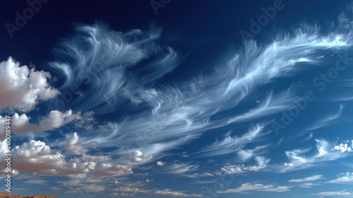 Blue sky texture with wispy...