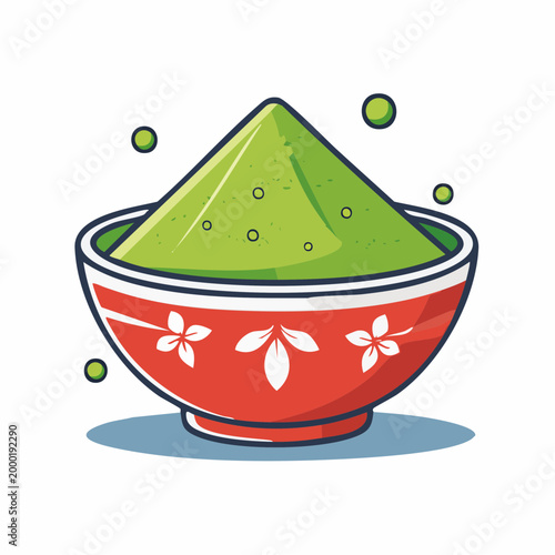 Bowl of Green Matcha Powder