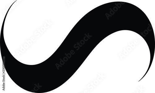 Black minimalist infinity symbol logo design with smooth curves