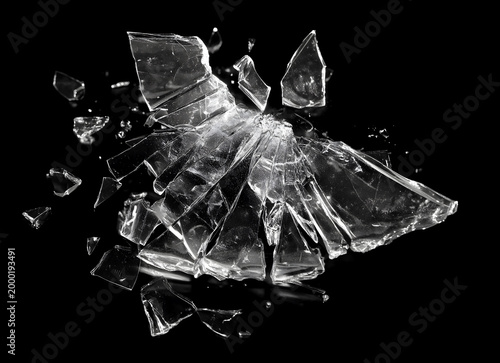 Tableau sur toile Broken glass shard isolated on transparent background