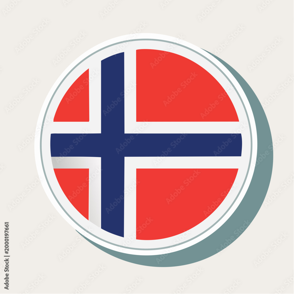 Obraz premium Circular Norwegian Flag Emblem
