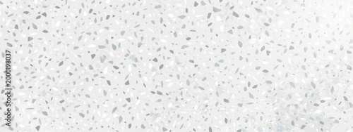 Terrazzo pattern floor with marble chips, stone fragments and elegant mosaic texture, realistic vector background. Modern interior design in classic terazzo style with white and grey particles