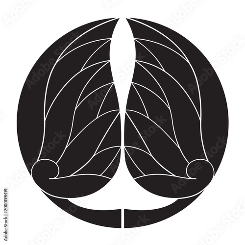 日本の伝統的な植物紋の家紋「葵紋」のベクターデータ