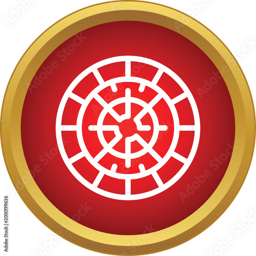 Roulette wheel icon representing gambling and games of chance