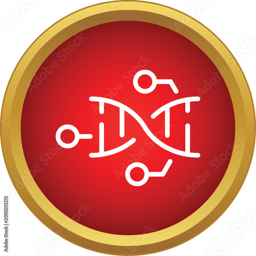 Dna helix molecule icon connecting with genetic engineering and biotechnology elements