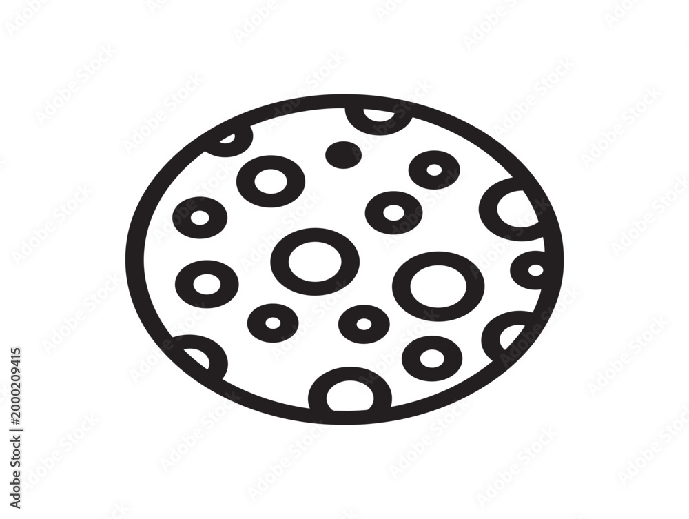 Fototapeta premium minimalist circular confetti icon in line art style vector illustration