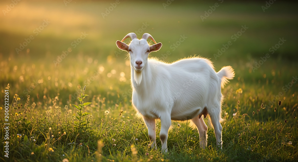 Fototapeta premium Traditional Qurban Goat & Field