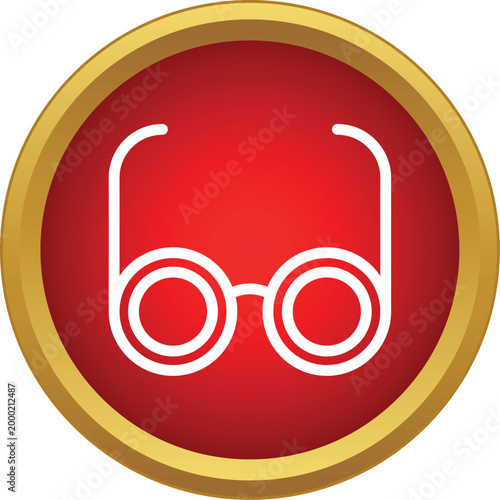 White round frame spectacles symbol representing optical accessories and eyesight