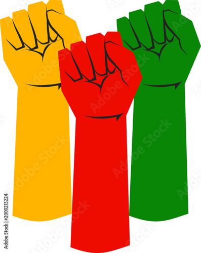 Hand fists. Juneteenth National Independence Day