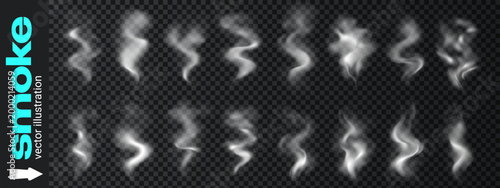 Vector hot effect with steam food png for tea smoke white. Coffee light fume with ice smell incense for cloud mug wave. Isolated illustration effect with food steam background for black.