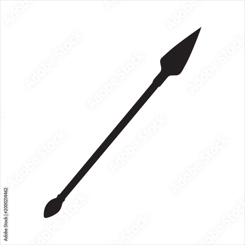 Black spear silhouette on white background