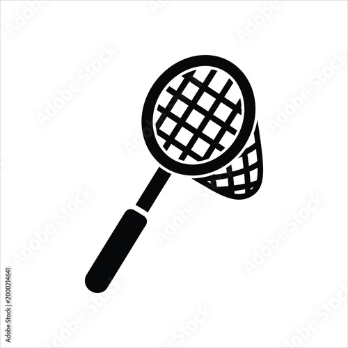 Insect net for catching bugs and butterflies in a simple flat design Vector Illustration Isolated on white background