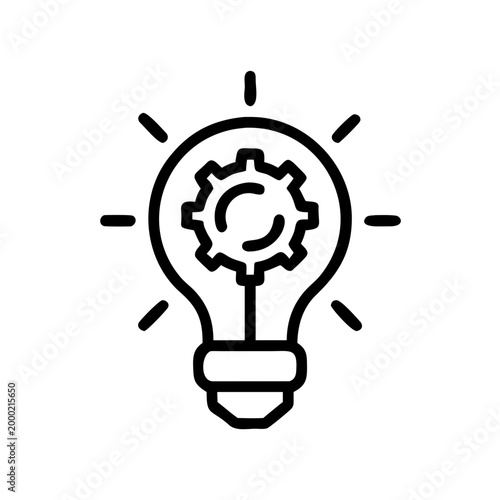 Light bulb with internal gear, representing mechanical ideas and innovative solutions.