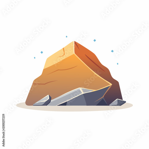 Stylized Illustration of a Large Rock Formation