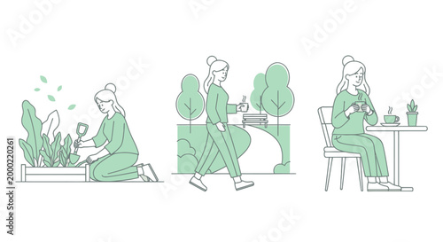 Woman enjoying hobbies and relaxation in the outdoors