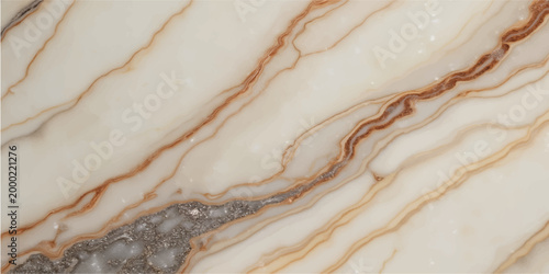 A seamless brown marble texture flows across a close up of chocolate cake and ice cream to create a food art backdrop with a wave pattern