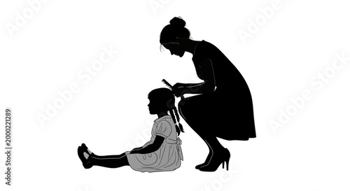 styling black white illustration parenting lineart vector simple