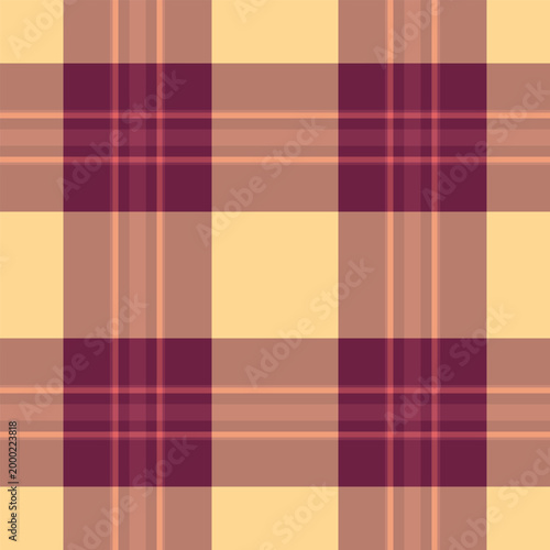 Turkish fabric check texture, mix background tartan vector. Weave pattern seamless plaid textile in red and pink colors.