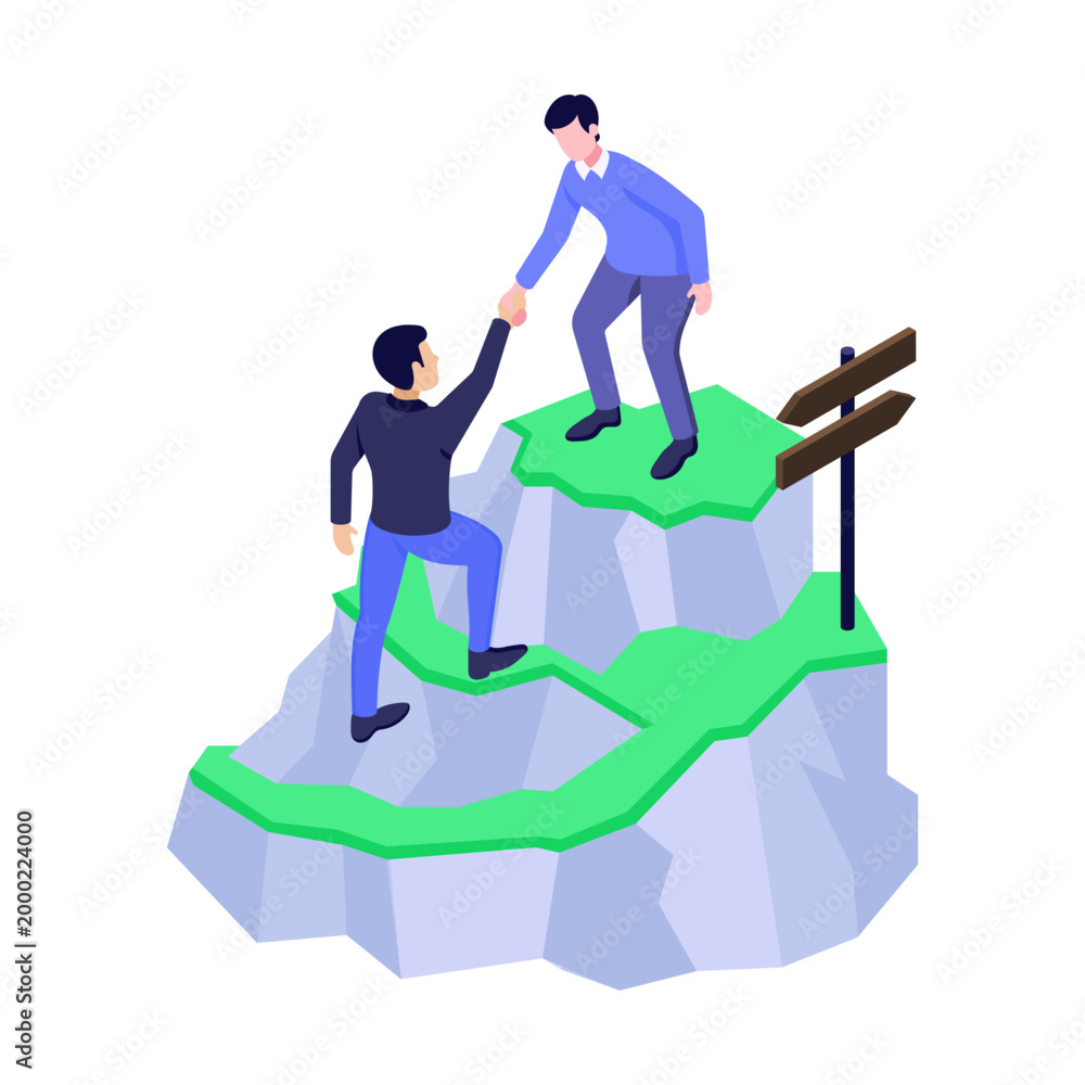 Obraz premium An illustration of mentorship designed in an isometric style
