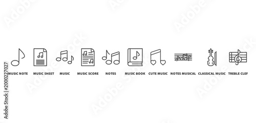 Bild auf Leinwand sheet music banner concept with icon of music note,
music sheet, music, music sc