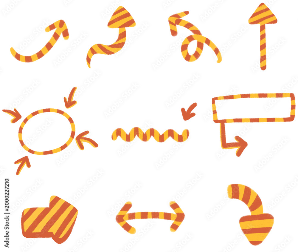 Fototapeta premium Hand Drawn Colorful Arrow Set Illustration