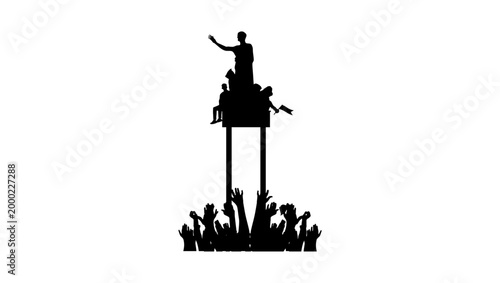 government symbol, black isolated vector silhouette