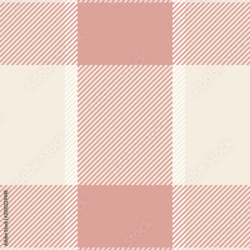 Textured textile tartan pattern, pajamas fabric vector seamless. Sketch background plaid texture check in light and ivory colors.
