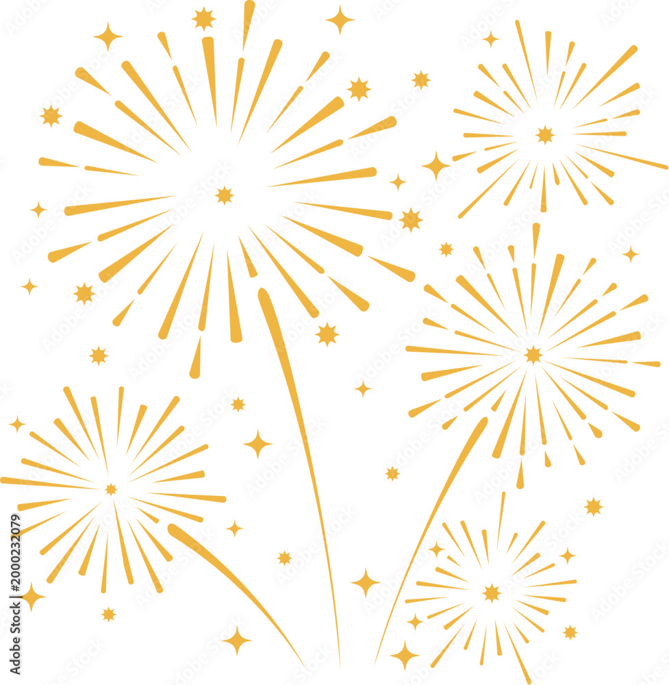 Fototapeta premium Fireworks with stars and sparks