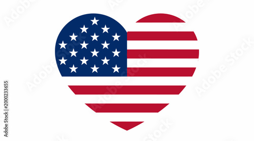 Ilustrasi vektor sederhana dari ikon bendera Amerika Serikat dengan simbol patriotik