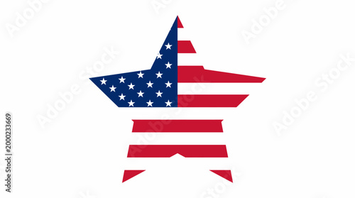 Ilustrasi vektor sederhana bendera Amerika Serikat dengan bintang dan garis berwarna merah dan biru yang melambangkan patriotisme Amerika