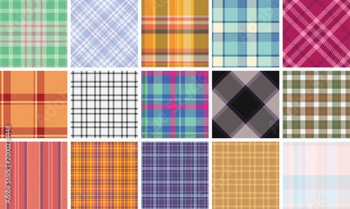 Plaid bundle featuring industrial-ready vector patterns. Ideal for fabric manufacturing, fashion designers, interior textiles, and digital prototypes.