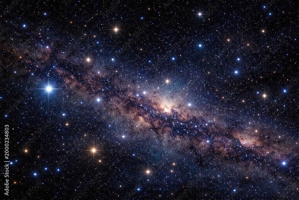 Fototapeta premium Bright starfield deep in space featuring countless twinkling stars