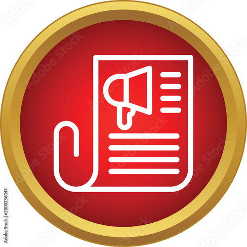 Document displaying a megaphone for spreading news and important announcements