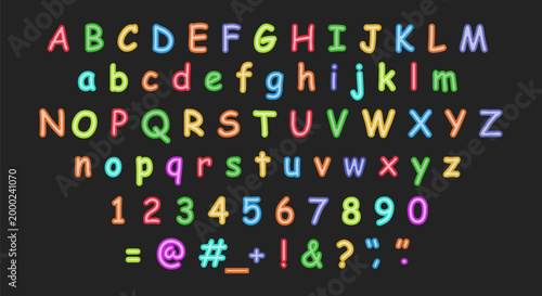 Colorful uppercase and lowercase letters