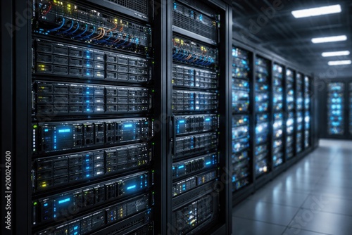 Plakat Internet content hosting platform using data center rack with networked server storage