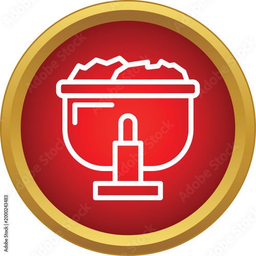 Molten metal or material being poured for casting or industrial use