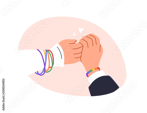 LGBT love couple holding hands together. LGBTQ lesbian girls, bonding touch f...